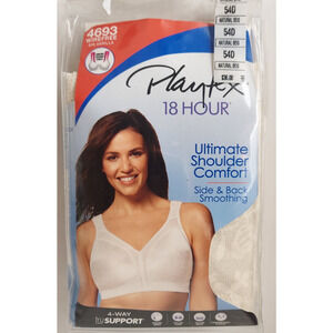 Playtex 18 Hour Bra 54D Natural Beige 4693 Wirefree Cushion Straps Tagless New